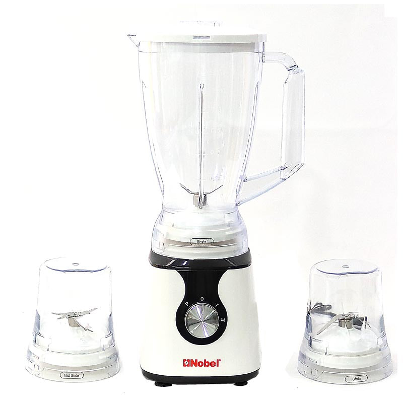 NOBEL Blender White 1.5 Litres 300W 2 Speed - Pulse Grinder  NB303E-7