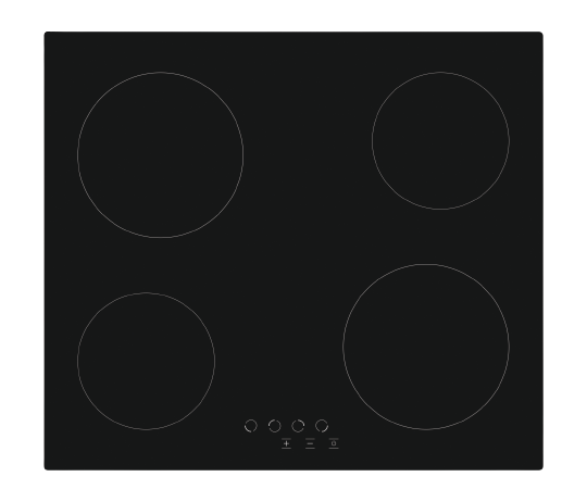 NOBEL Builtin - Hobs Glass Black 60cm Vitro Ceramic Hob NBH6041VH-1