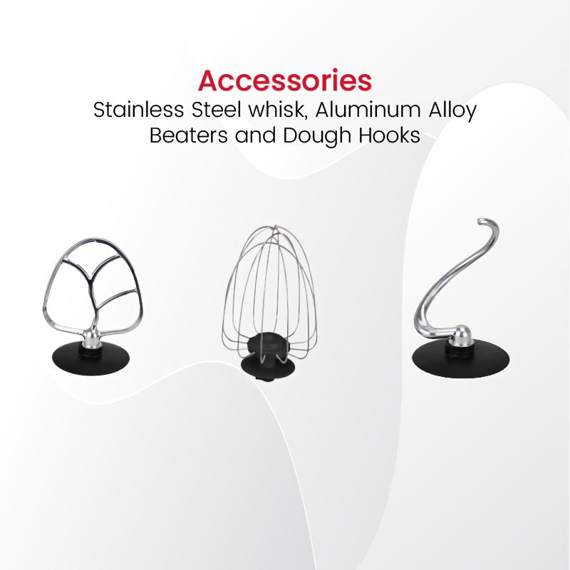 Nobel Stand Mixer With Bowl Red 1500Watt Full Metal Gear NBM100-10