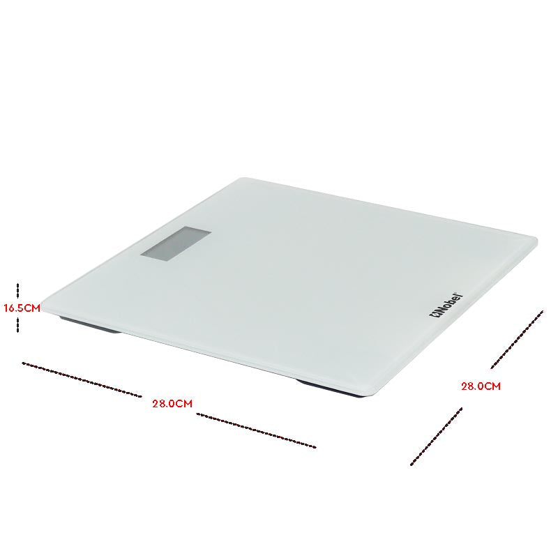 NOBEL Bathroom Scale White Tempered Glass Digital Anti Slip Feet NBS52WH-3