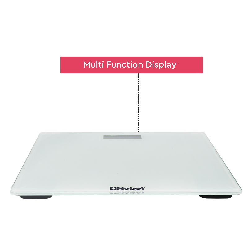 NOBEL Bathroom Scale White Tempered Glass Digital Anti Slip Feet NBS52WH-4