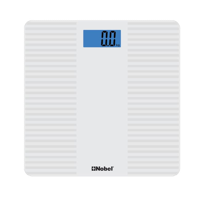 NOBEL Bathroom Scale White Tempered Glass Digital Anti Slip Feet NBS60WH