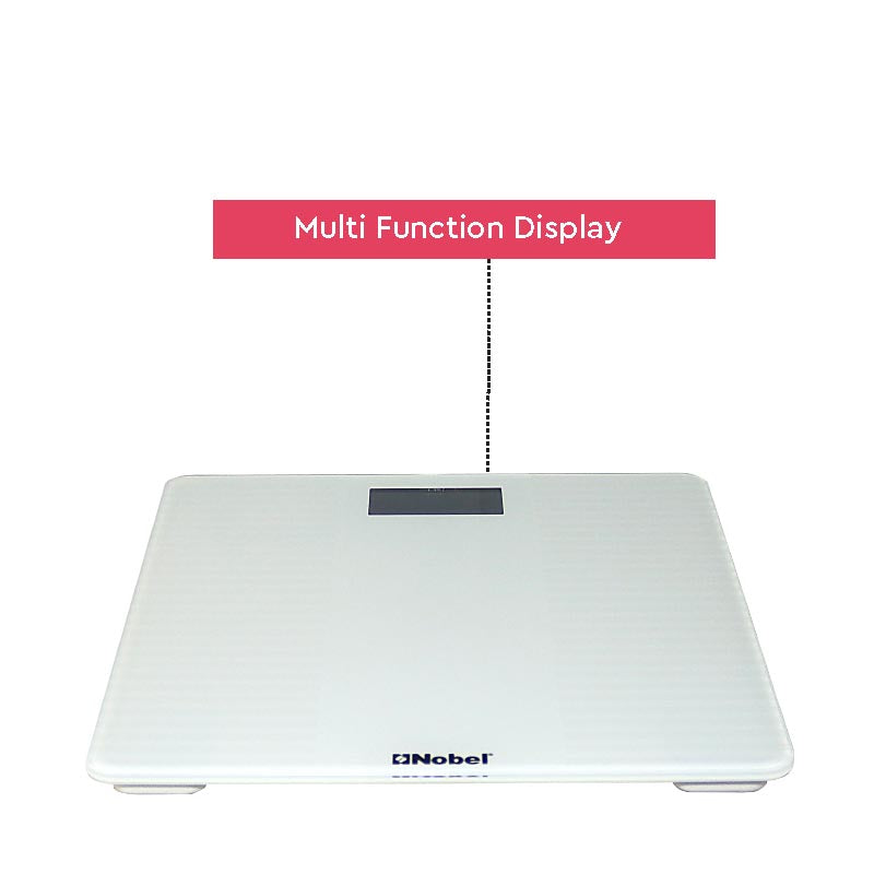 NOBEL Bathroom Scale White Tempered Glass Digital Anti Slip Feet NBS60WH-4