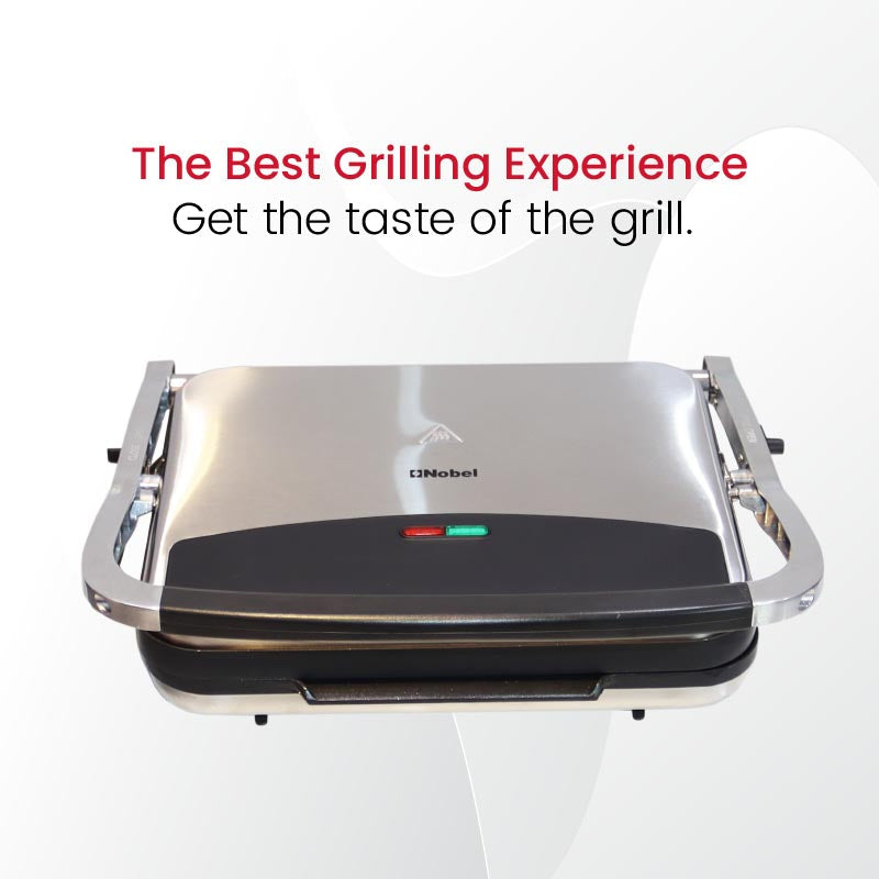 Nobel Bbq Grill Silver 2000 Watts Fixed Temperature Control With Indicator Light Auto Shutoff NCG100-2