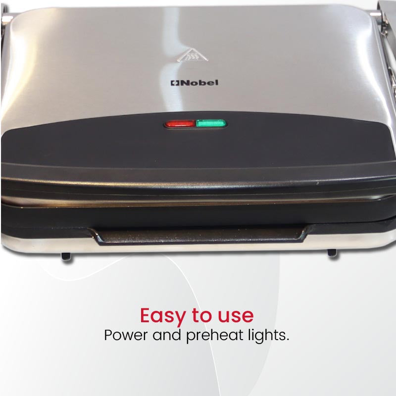 Nobel Bbq Grill Silver 2000 Watts Fixed Temperature Control With Indicator Light Auto Shutoff NCG100-7