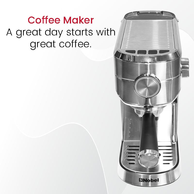 Nobel Coffee Machine with 15Bar Professional Pressure 1 L 1250 W NCM15 Silver-2