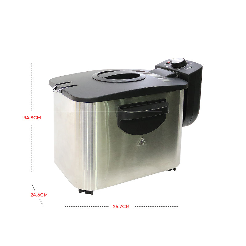 Nobel Deep Fryer 3000W 8 Ltrs Stainless Steel NDF8G-3