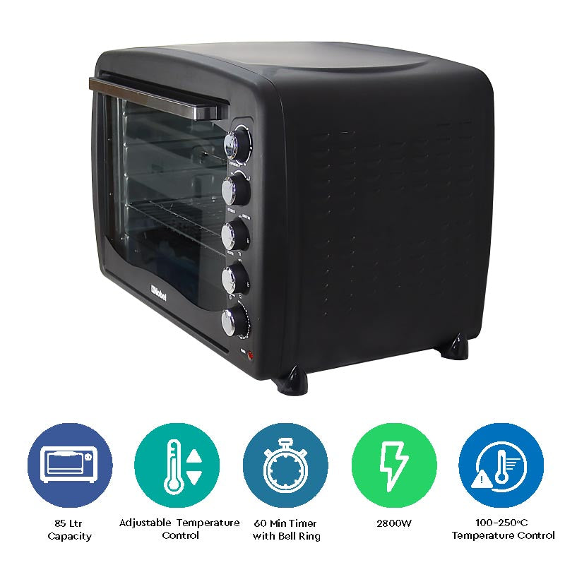 Nobel Electric Oven Black Convection Fan Rotisserie NEO100