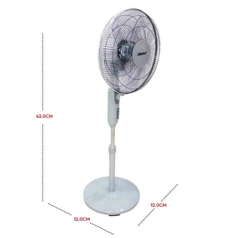 Nobel Stand Fan Black 16 Inch 3 Blades NF145-3