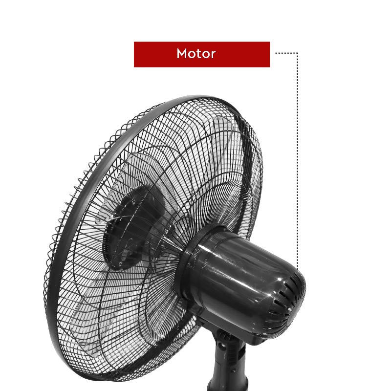 Nobel Stand Fan Black 16 Inch 5 Blades NF150-4