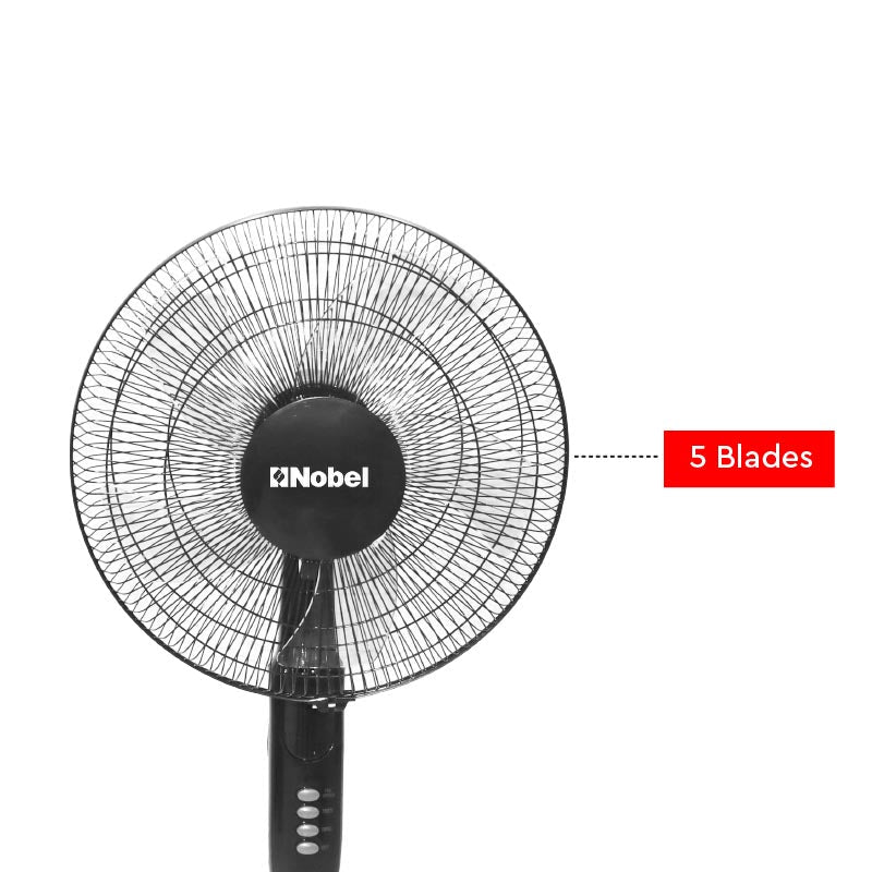 Nobel Stand Fan Black 16 Inch 5 Blades NF150-6