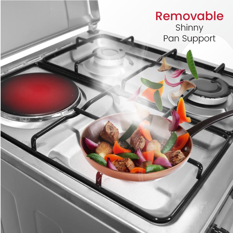 NOBEL Gas & Electric Cooker Silver 50x50 3 Gas Burners NGC5300S-4