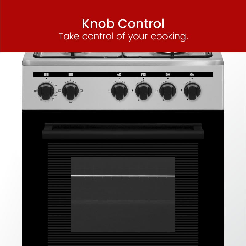 NOBEL Gas & Electric Cooker Silver 50x50 3 Gas Burners NGC5300S-5