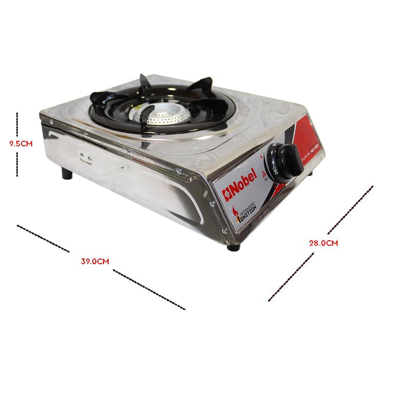 Nobel Gas Stove St. Steel Honeycomb Auto Ignition Single Burner NGT1001-3