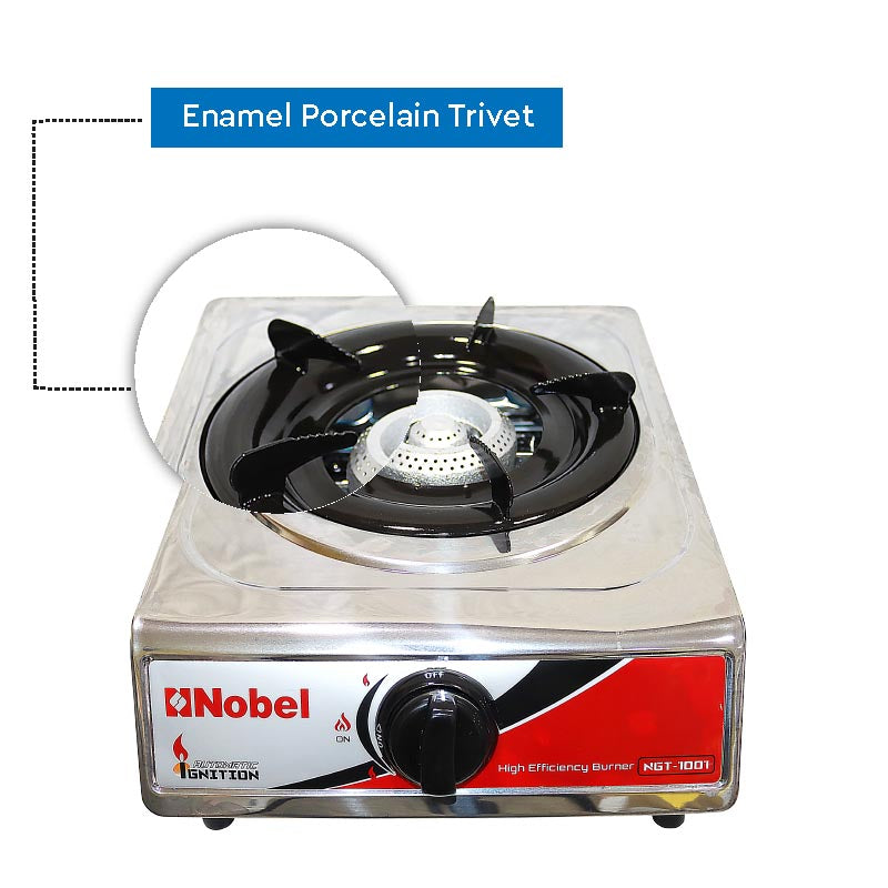 Nobel Gas Stove St. Steel Honeycomb Auto Ignition Single Burner NGT1001-5