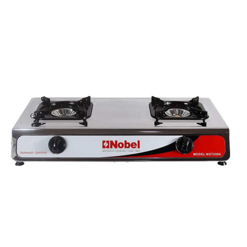 Nobel Gas Stove Stainless Steel Brass Auto Ignition Double Burner NGT2004-1