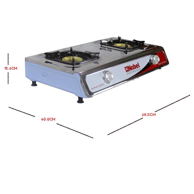 Nobel Gas Stove Stainless Steel Brass Auto Ignition NGT2005-3
