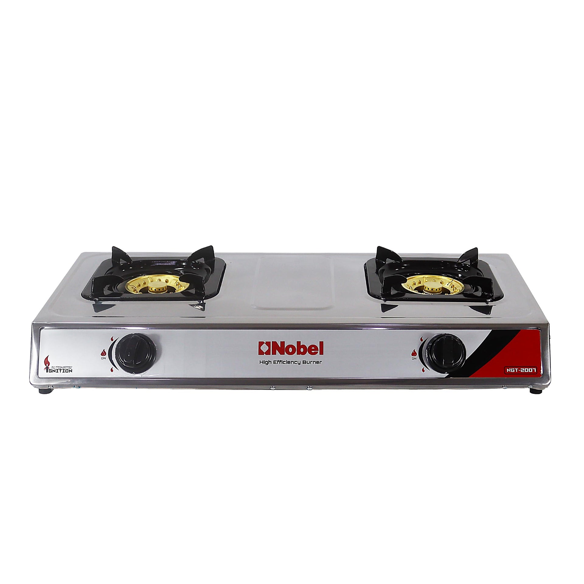 Nobel Gas Stove 2 Heating Elements ST. Steel NGT2007