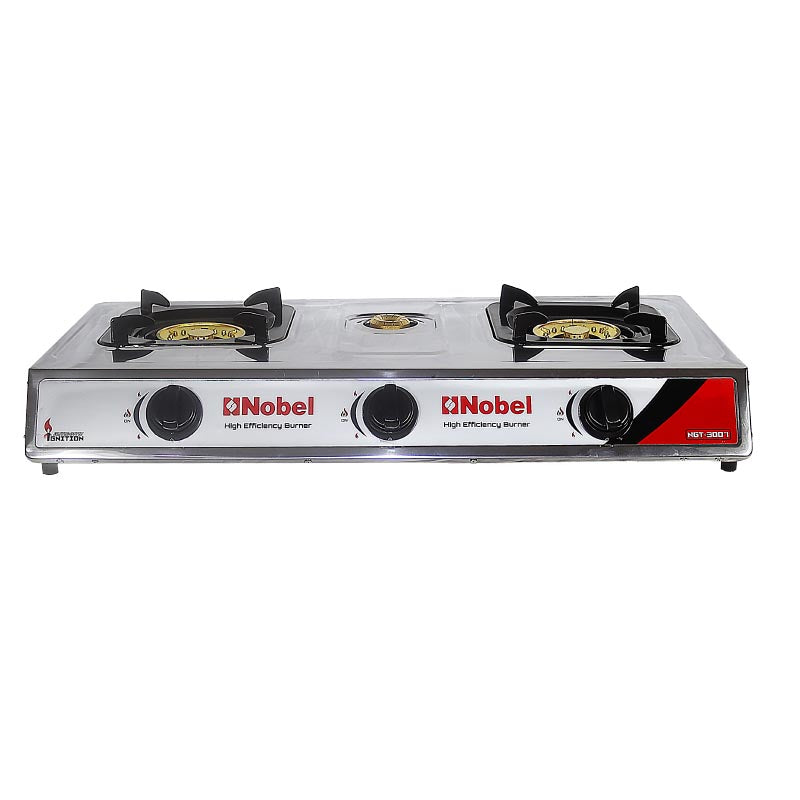 Nobel Gas Stove 3 Heating Elements St. Steel NGT3007