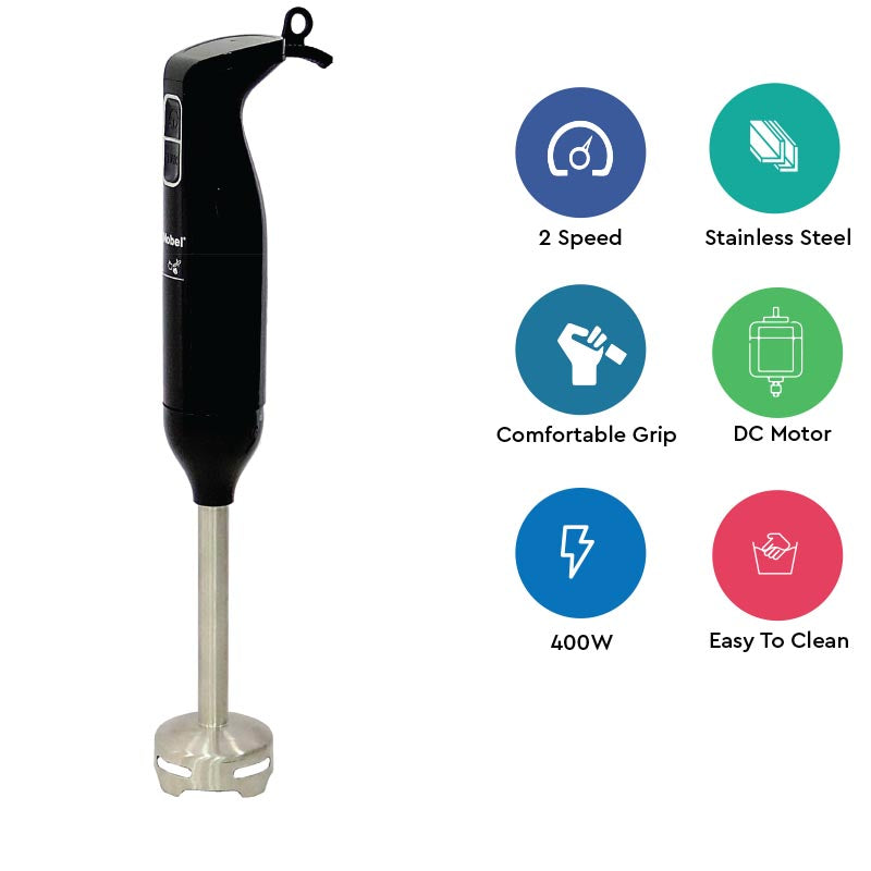 NOBEL Hand Blender 400W 2 Speed Black 250W NHB12-2