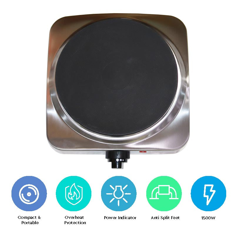 Nobel Portable Hot Plate 1000W White Color NHP401SS-2