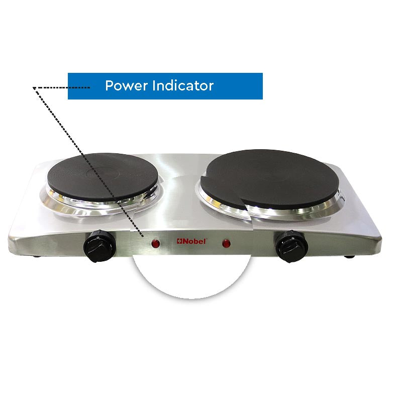 Nobel Hot Plate 2500W Double Silver Color NHP402SS-5