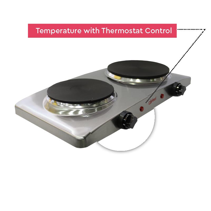 Nobel Hot Plate 2500W Double Silver Color NHP402SS-6