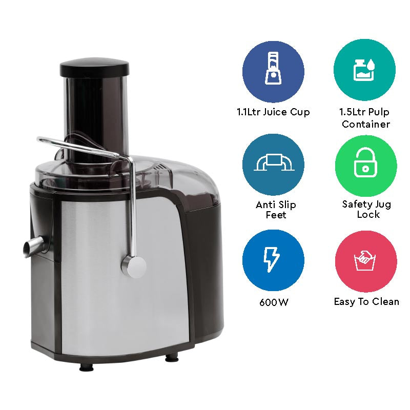 Nobel Juicer Stainless Steel 1.5 Litre White/Clear NJE101E