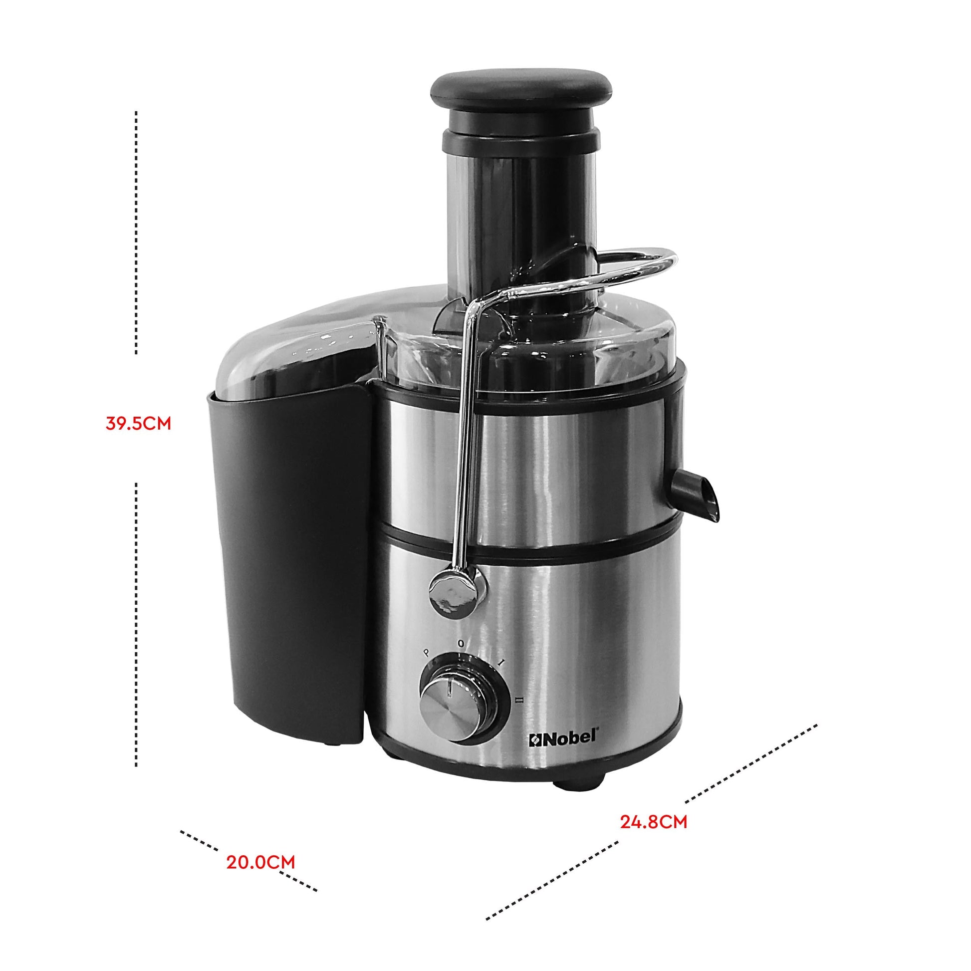 Nobel Juicer Stainless Steel 2 Litre 800W Silver Color NJE404E-3