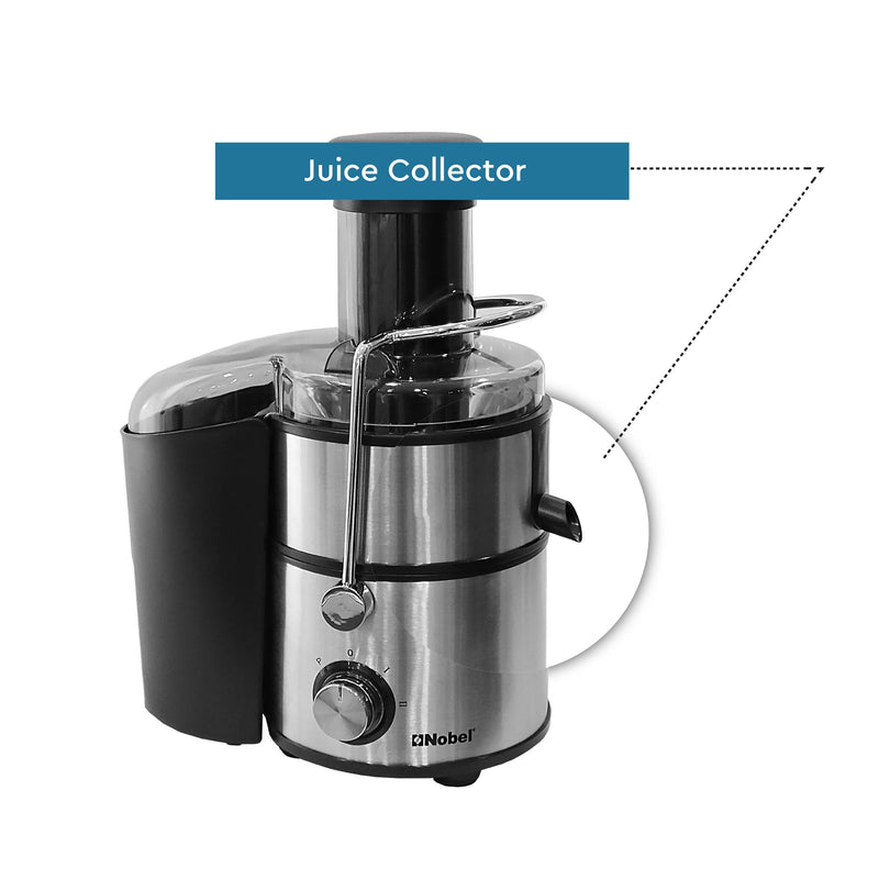 Nobel Juicer Stainless Steel 2 Litre 800W Silver Color NJE404E-4