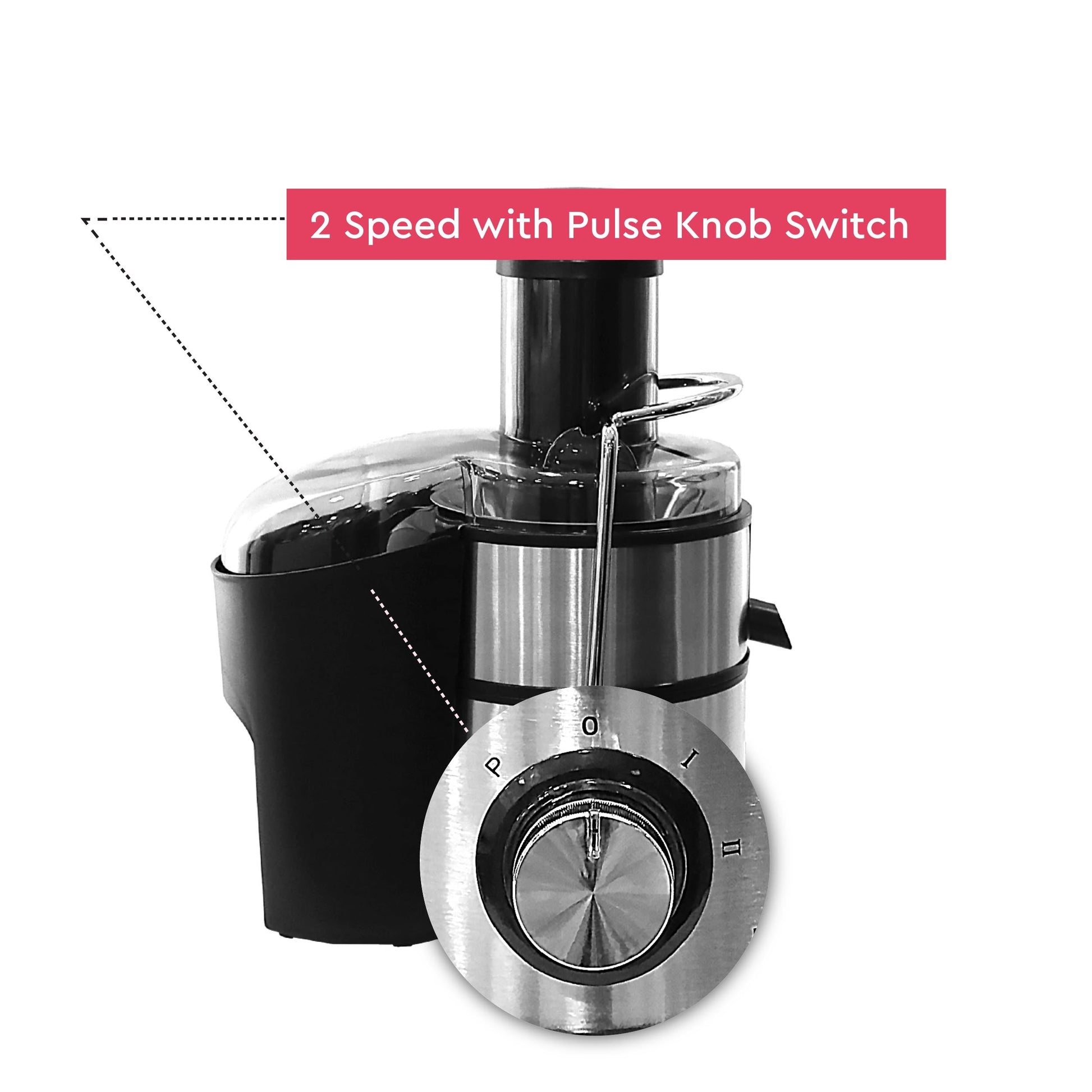 Nobel Juicer Stainless Steel 2 Litre 800W Silver Color NJE404E-6