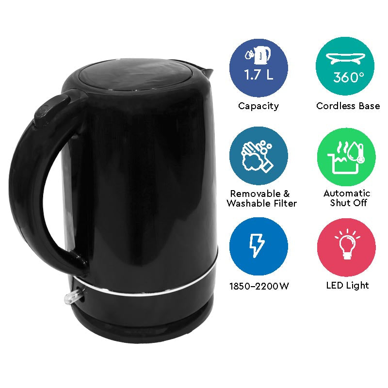 Nobel Kettles Black 1.7 Litre Auto Shutoff NK17BK-3