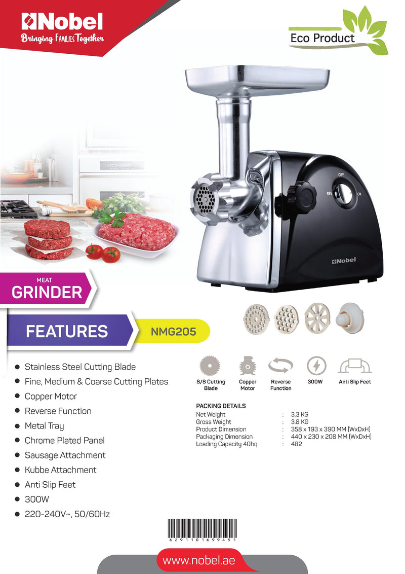 Nobel Meat Grinder White Color 1800W NMG205-8