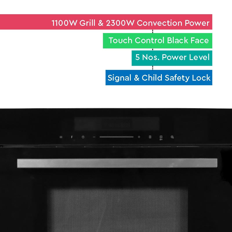 NOBEL Builtin - Microwave Oven Black 34 Ltr Grill Convection Touch Control NMO34BI-7