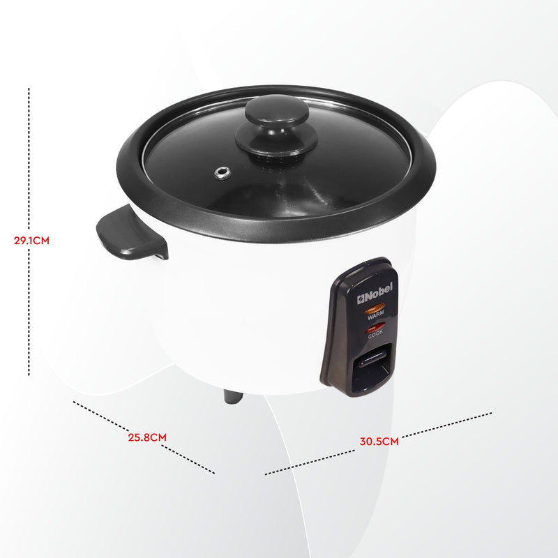 Nobel Rice Cooker 1.5 Ltrs 500W NRC150 White-4