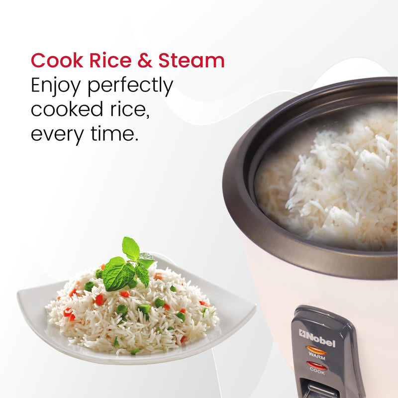 Nobel Rice Cooker 1.5 Ltrs 500W NRC150 White-6