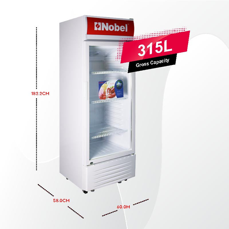 NOBEL Upright Chiller - Single Door White 300 Litres Single Door NSF325-4