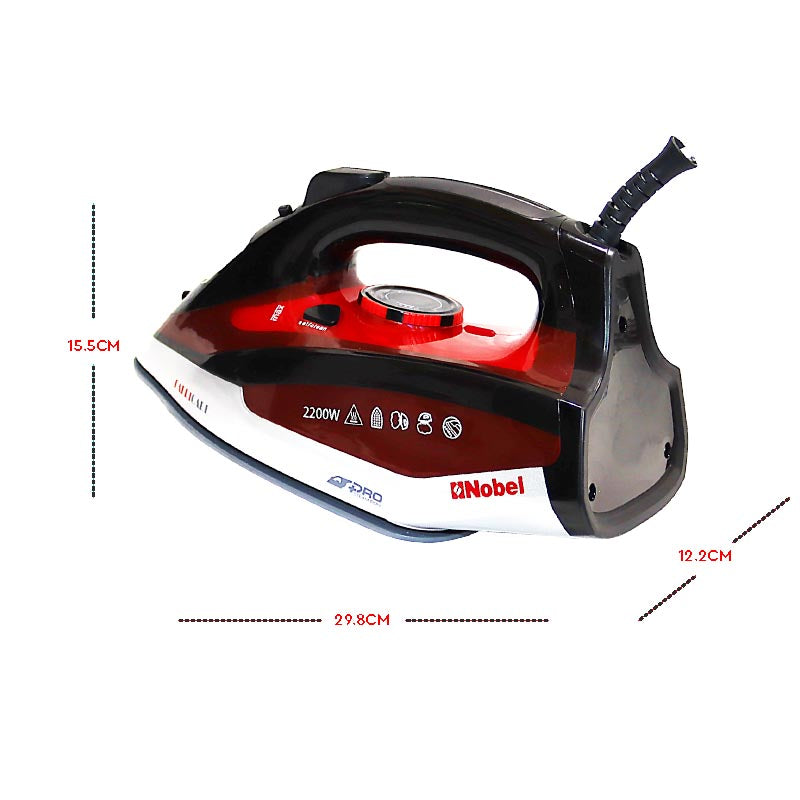 Nobel Steam Press Iron Red Ceramic Sole Plate  NSI27-3