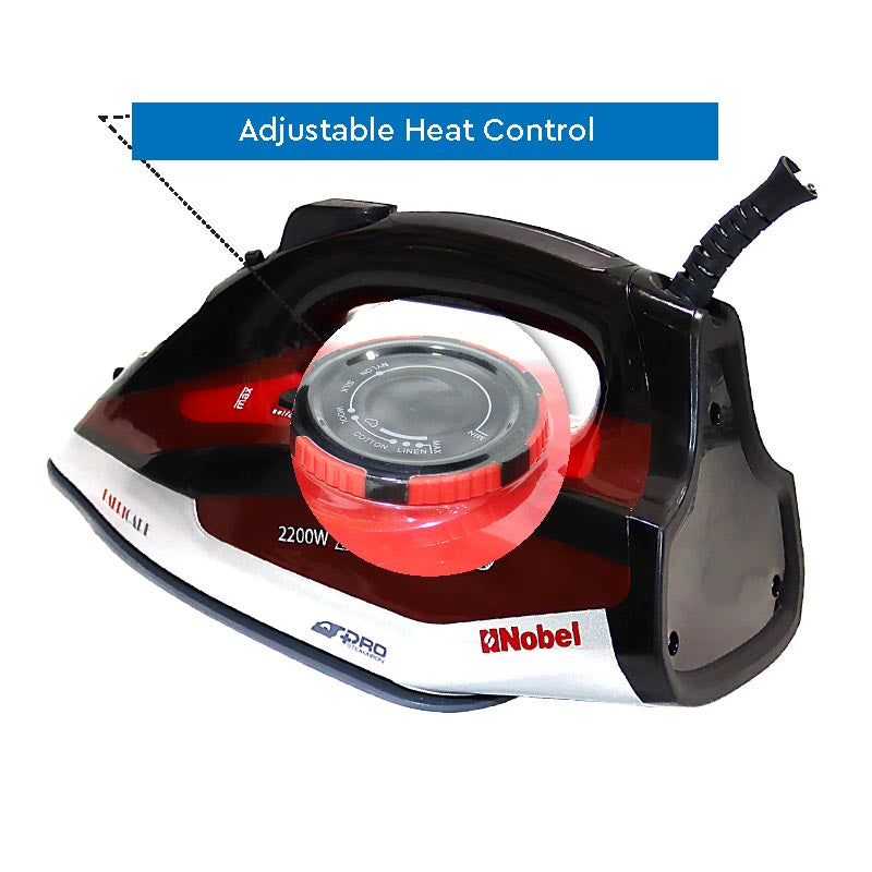 Nobel Steam Press Iron Red Ceramic Sole Plate  NSI27-5