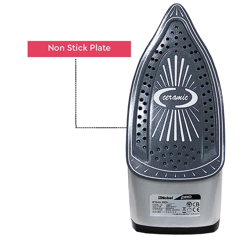 Nobel Steam Press Iron Red Ceramic Sole Plate  NSI27-6