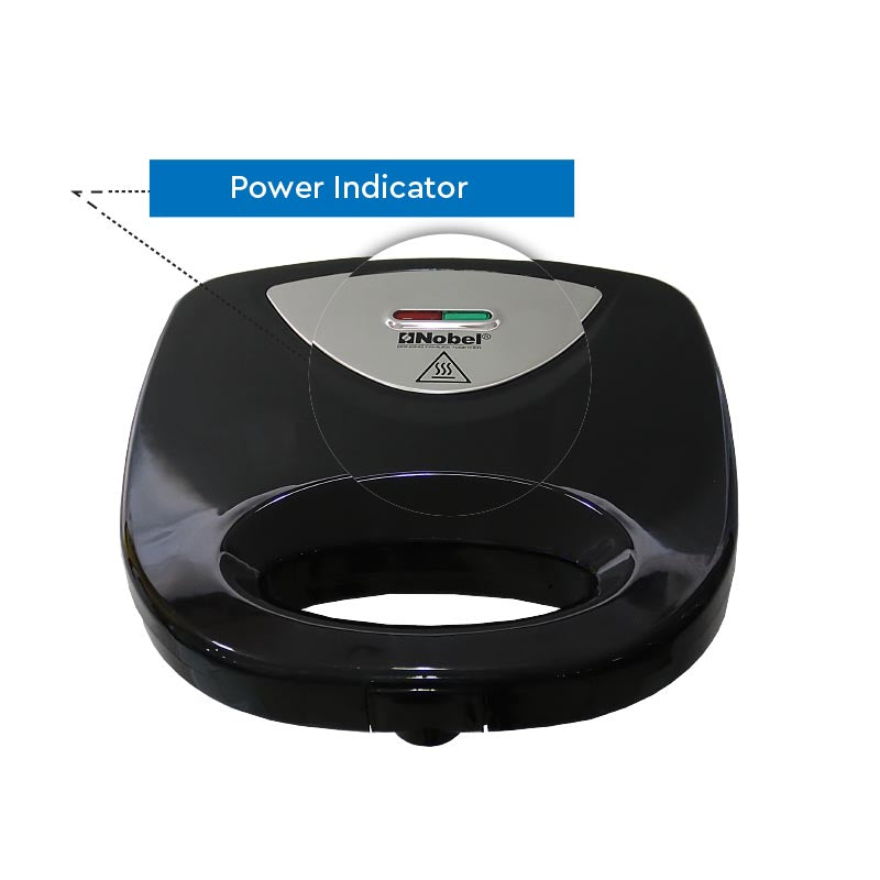 Nobel Sandwich Maker 700W Black/Silver Color NSM25S-5