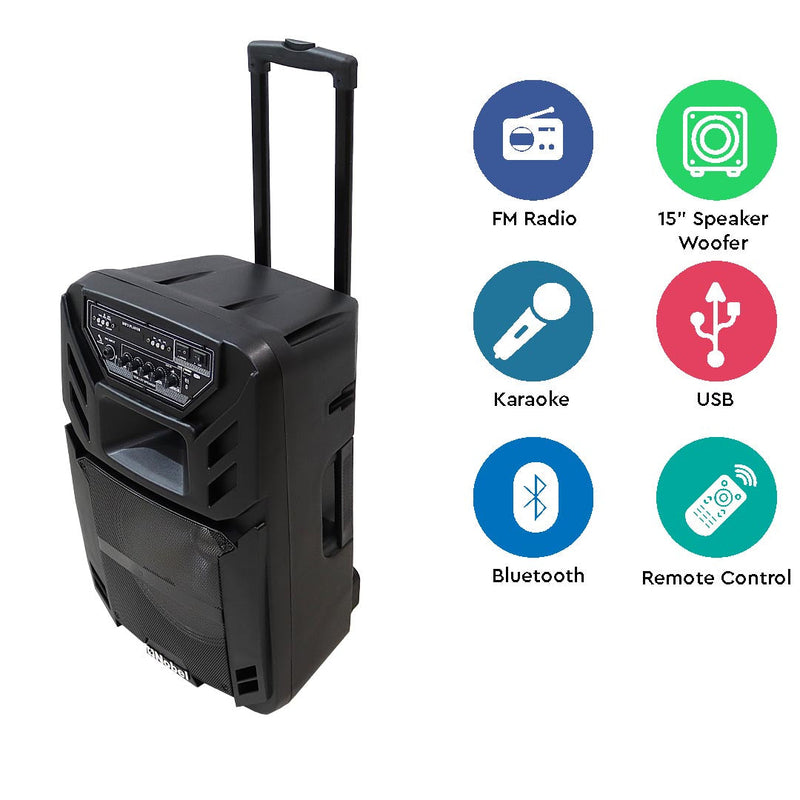 NOBEL Trolley Bluetooth Speaker Black 80W RMS NSP111T-2