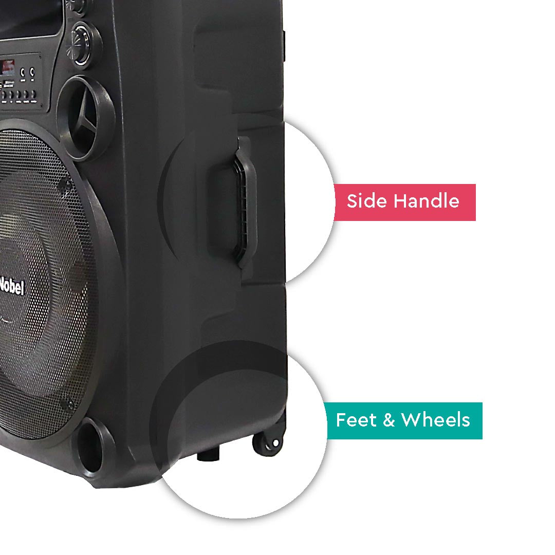 NOBEL Trolley Bluetooth Speaker Black 120W RMS NSP222T-6