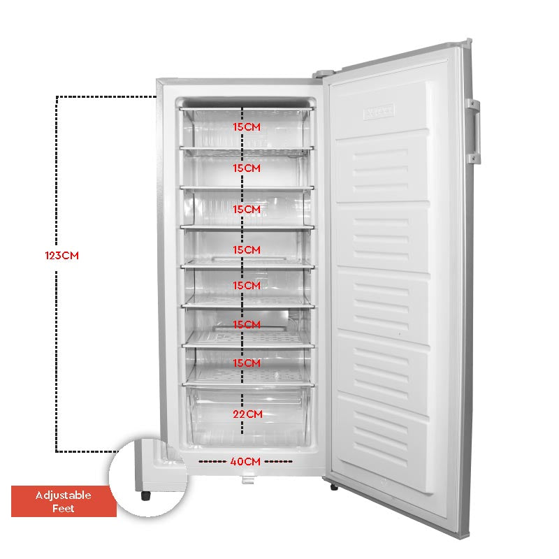 NOBEL Single Door Upright Freezer Defrost 187 Liters NUF300S-4