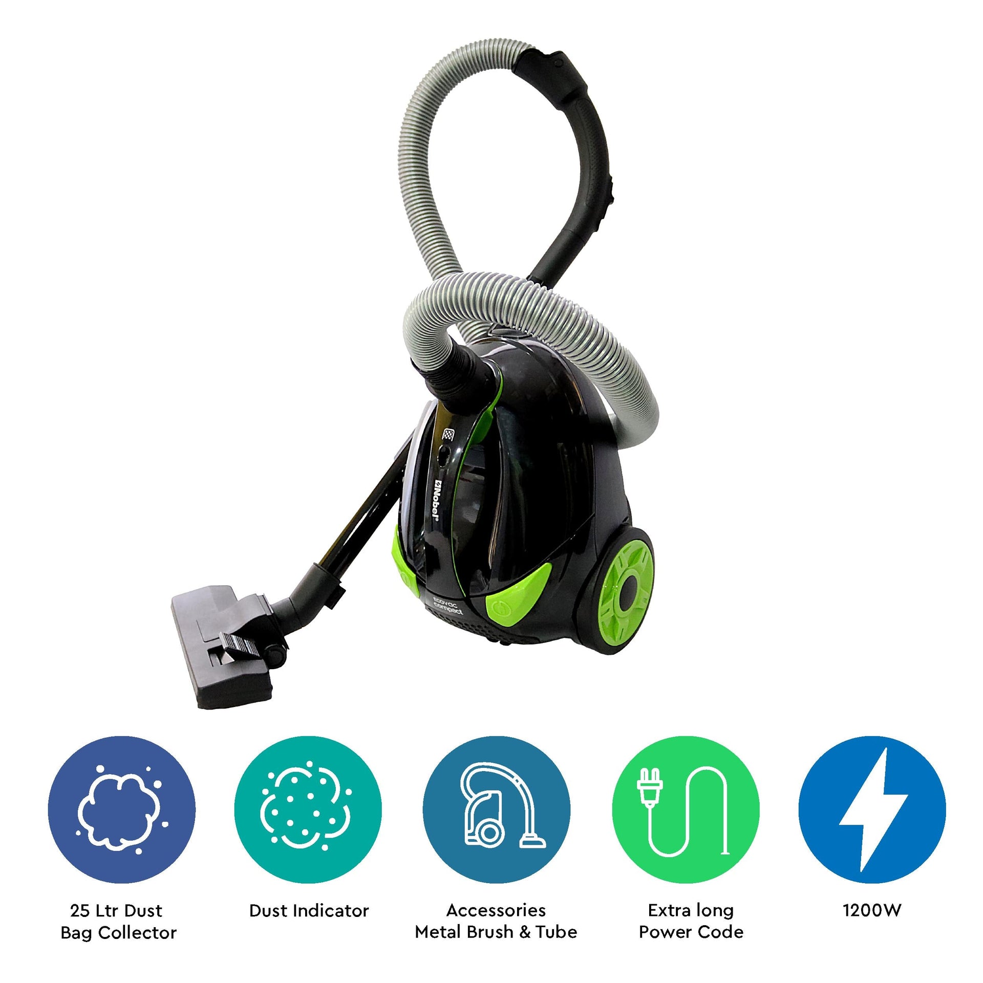 Nobel Vacuum Cleaner 25 Litres 1200W Canister Type NVC1515