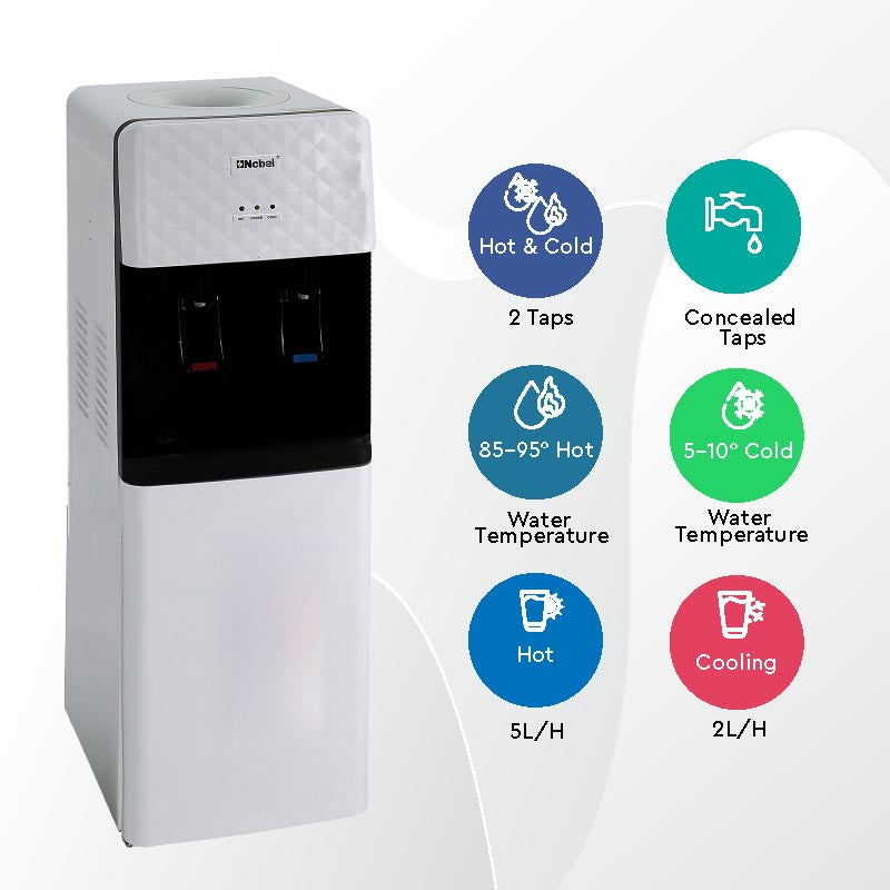 Nobel Water Dispenser Free Standing White Cabinet NWD1602-3