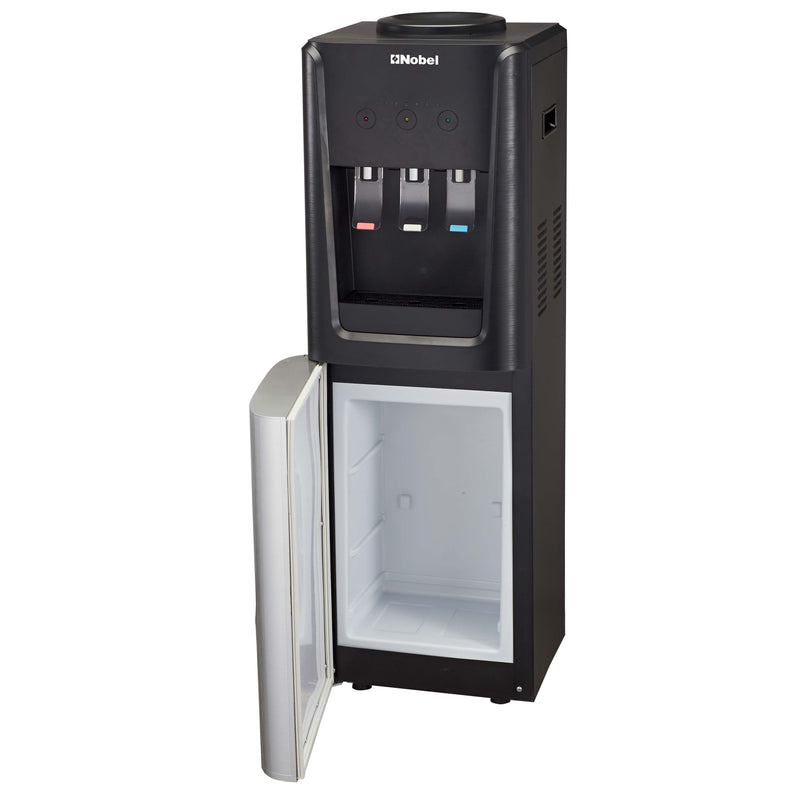 Nobel 3 Tap Top Load Water Dispenser Black and Silver NWD1607-2