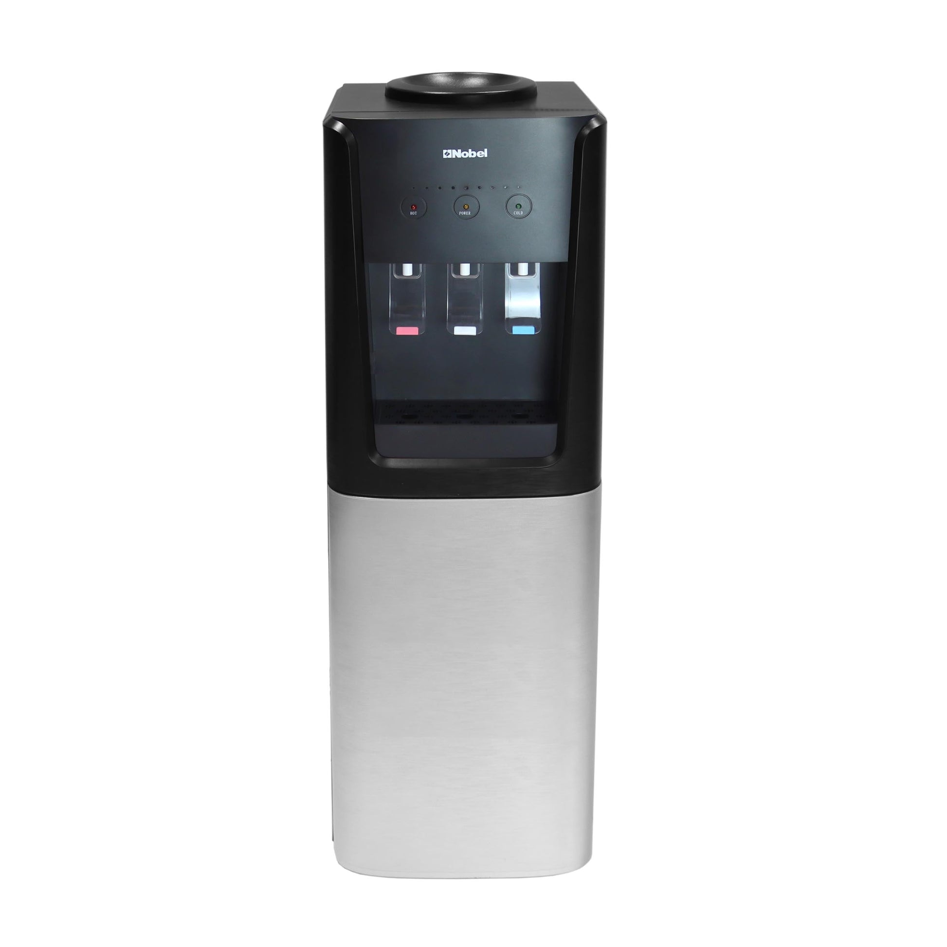 Nobel 3 Tap Top Load Water Dispenser Black and Silver NWD1607-3