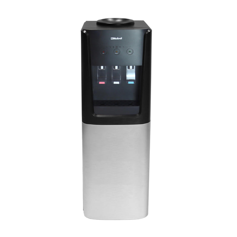 Nobel 3 Tap Top Load Water Dispenser Black and Silver NWD1607-3