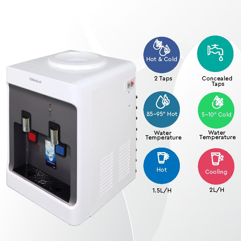 NOBEL Water Dispenser White Hot and Cool Compressor Cooling NWD556-3